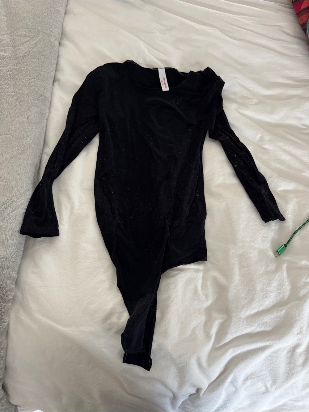 Commando Black Long-Sleeve Bodysuit